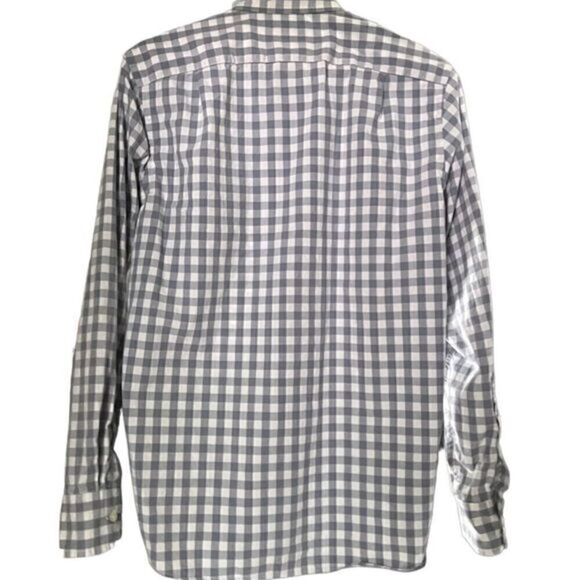 J. Crew Gray and White Check Cotton Button Down Long Sleeve Men’s Shirt Size S - Picture 2 of 13
